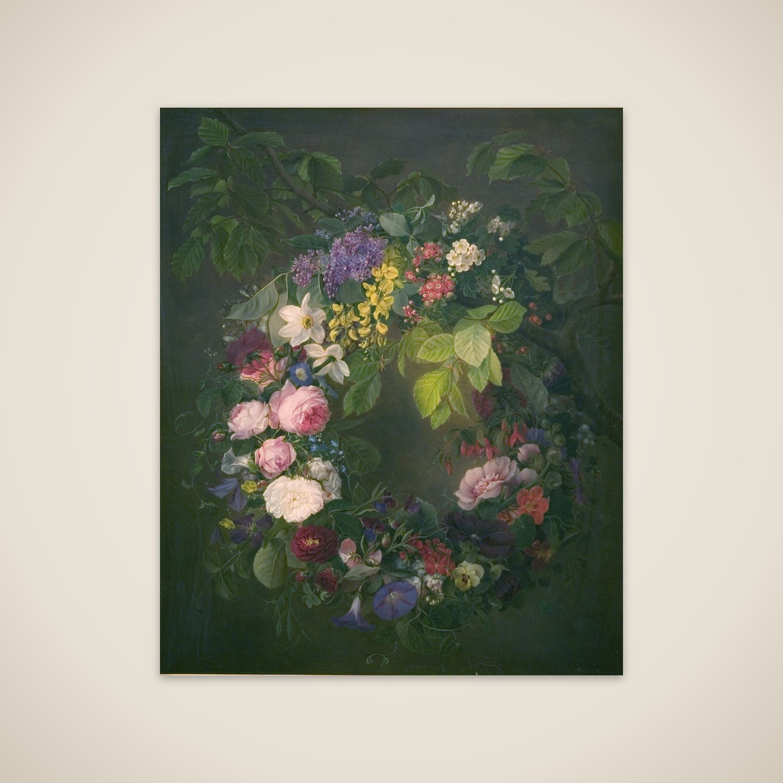 En blomsterkrans unframed print