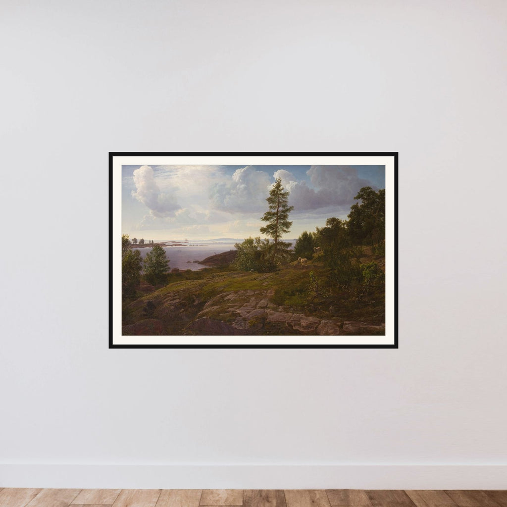 Udsigt over skærgården ved Elleholm i Blekinge framed — shown to scale
