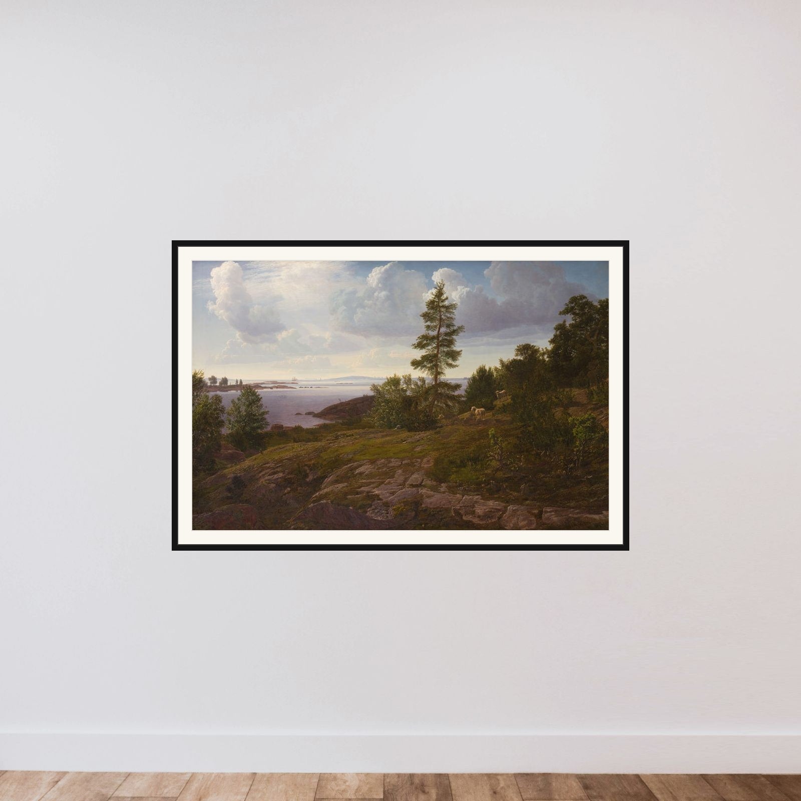 Udsigt over skærgården ved Elleholm i Blekinge framed — shown to scale