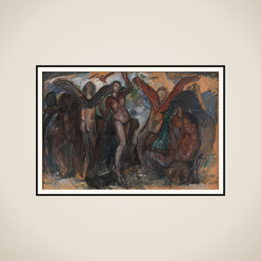 Figurkomposition med bakkanter framed