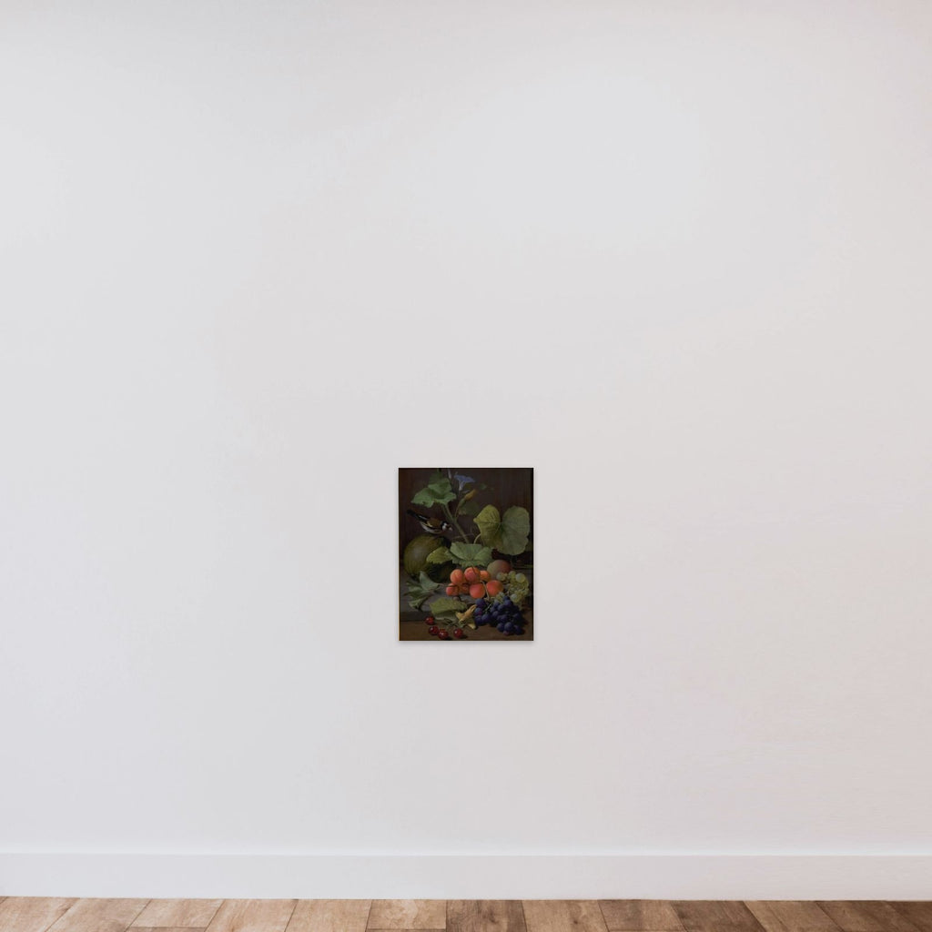 Frugtstykke med en stillids unframed — shown to scale