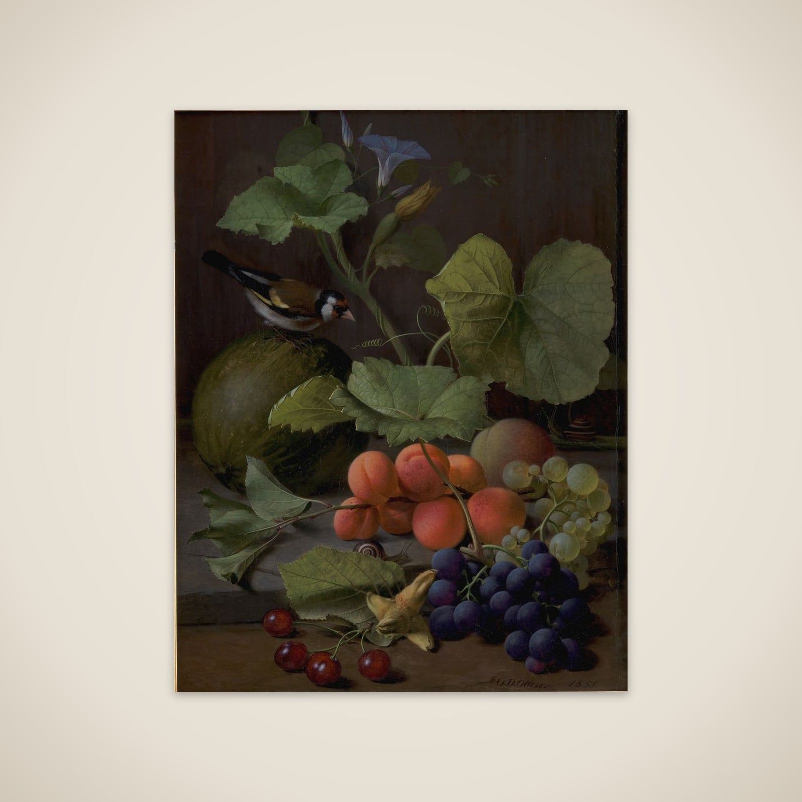Frugtstykke med en stillids unframed print