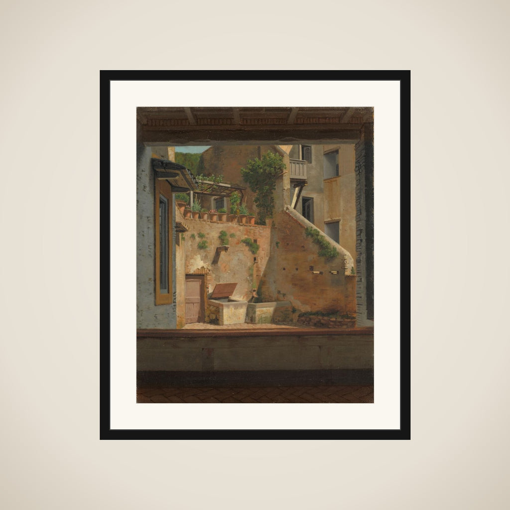 Udsigt til en gård i Rom. Kopi efter Eckersberg framed