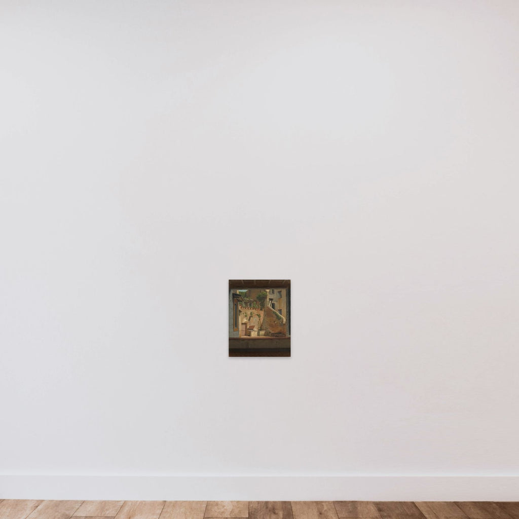 Udsigt til en gård i Rom. Kopi efter Eckersberg unframed — shown to scale