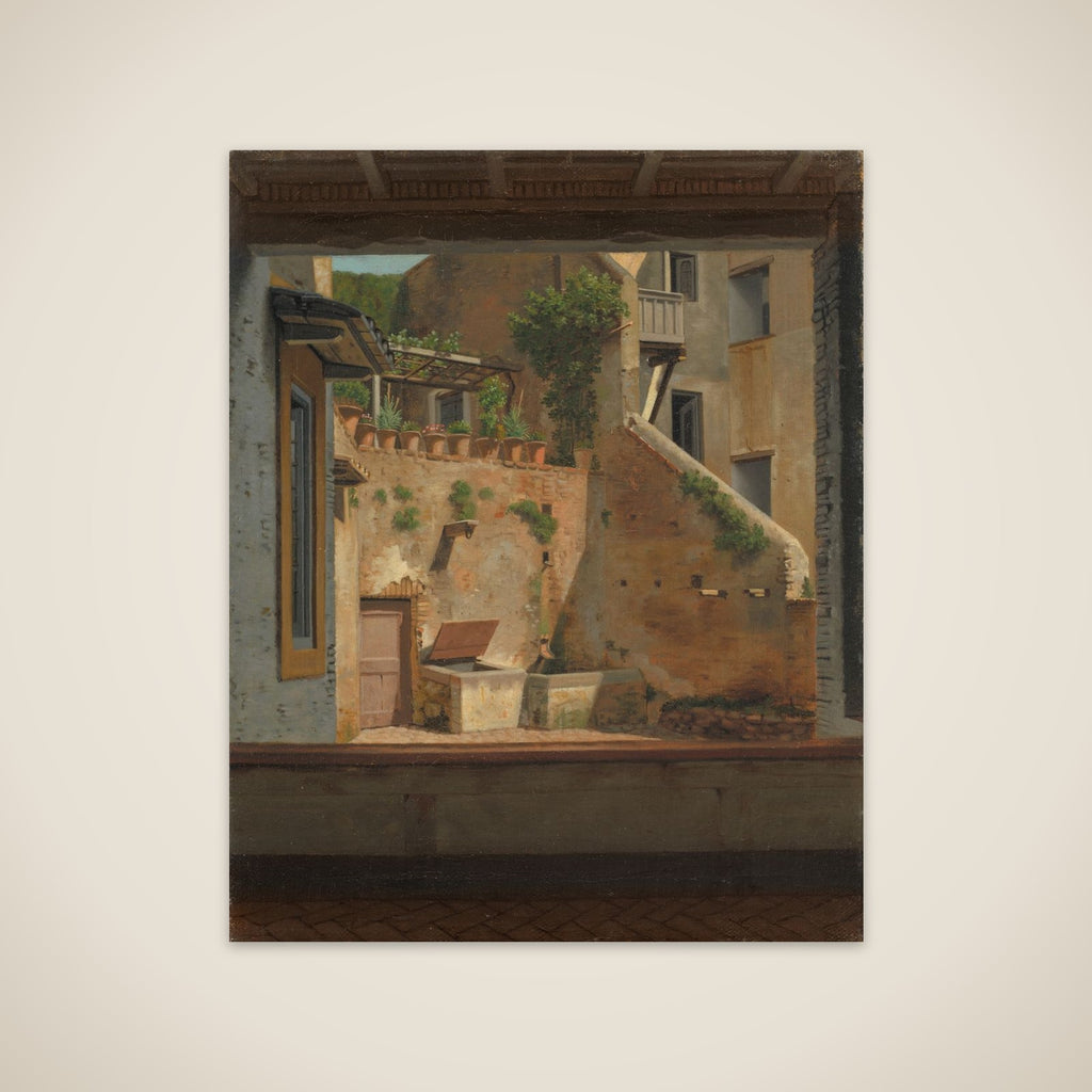 Udsigt til en gård i Rom. Kopi efter Eckersberg unframed print