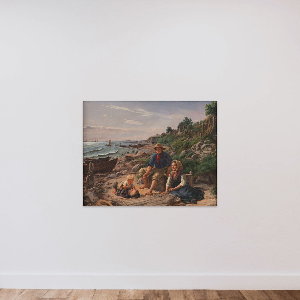 Familieliv i et lille fiskerleje nord for Helsingør unframed — shown to scale