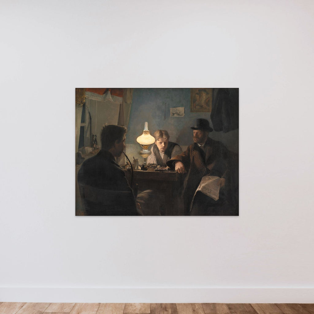 Et besøg i et skomagerværksted unframed — shown to scale