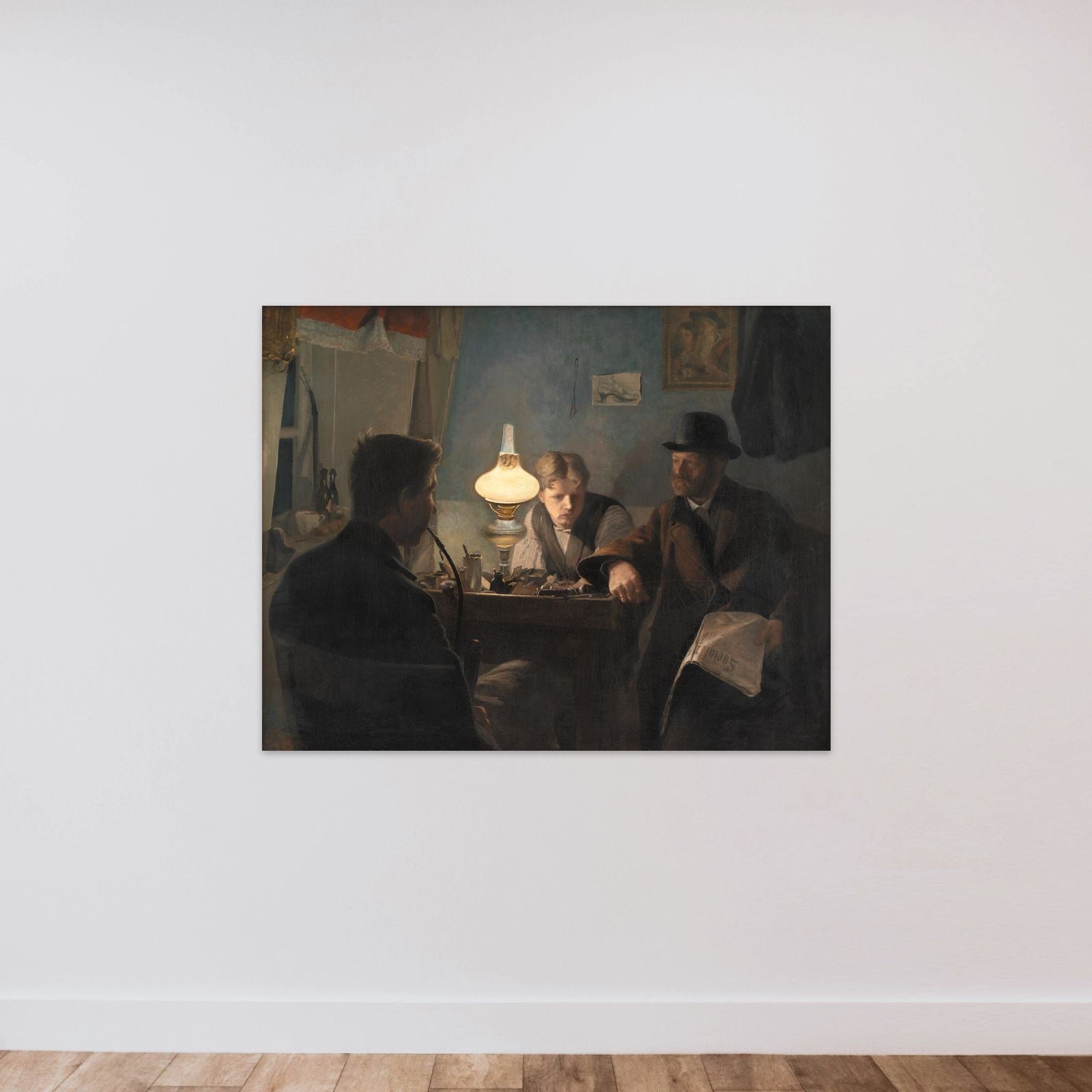 Et besøg i et skomagerværksted unframed — shown to scale