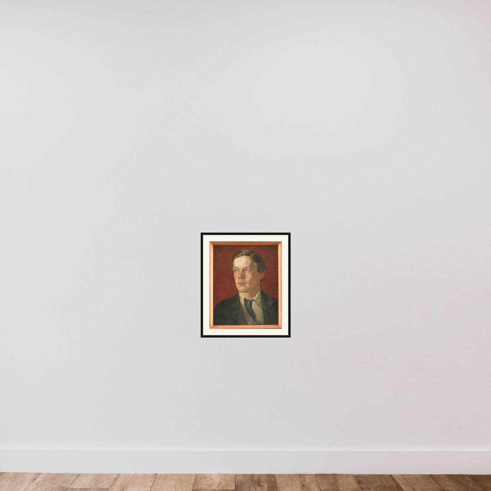 Portræt af den svenske maler Gustaf Wolmar framed — shown to scale