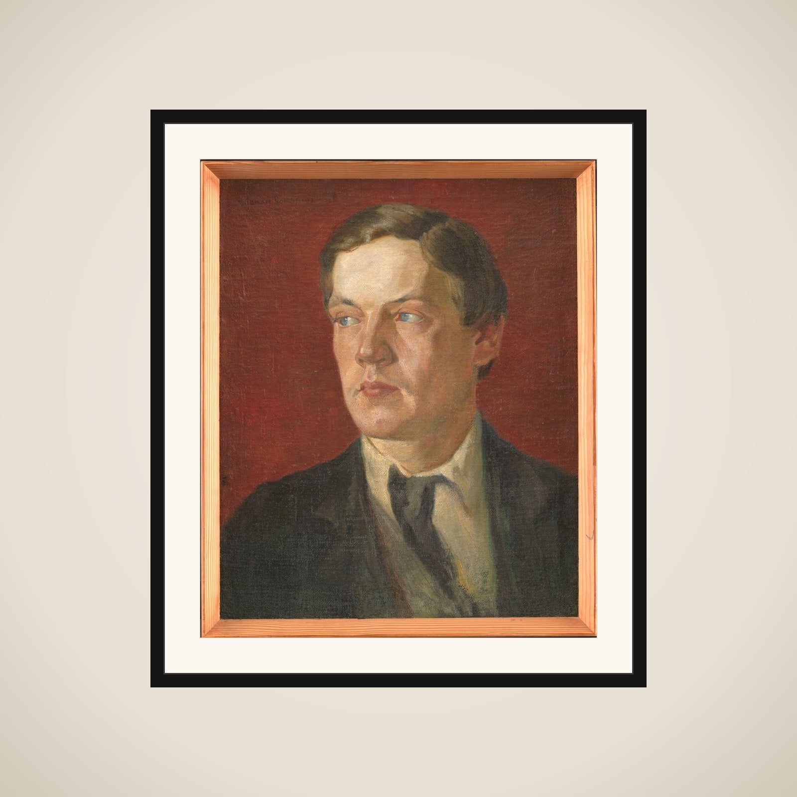 Portræt af den svenske maler Gustaf Wolmar framed