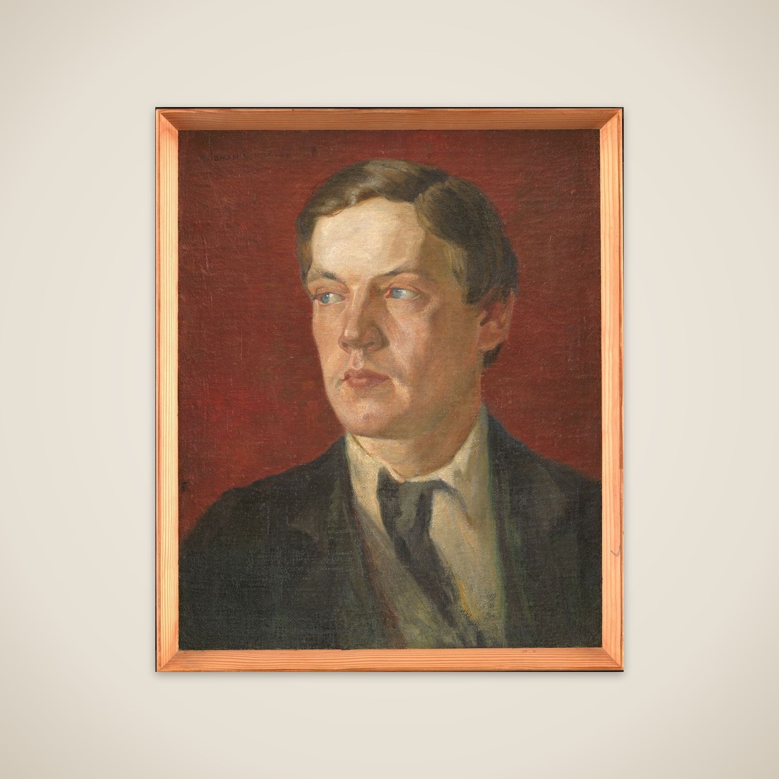 Portræt af den svenske maler Gustaf Wolmar unframed print