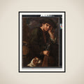 Jæger med bøsse og hund. ( Allegori på "Luften") framed