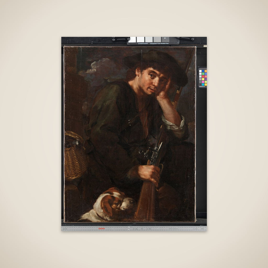 Jæger med bøsse og hund. ( Allegori på "Luften") unframed print