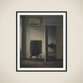Interiør med kunstnerens staffeli framed