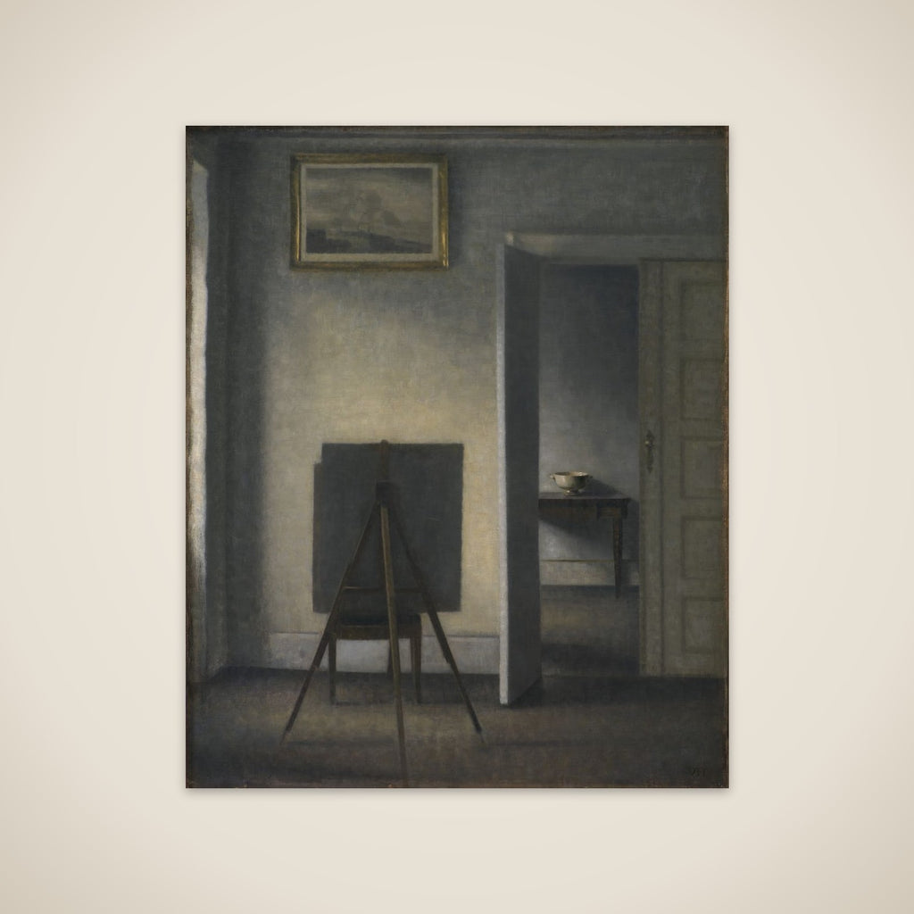 Interiør med kunstnerens staffeli unframed print