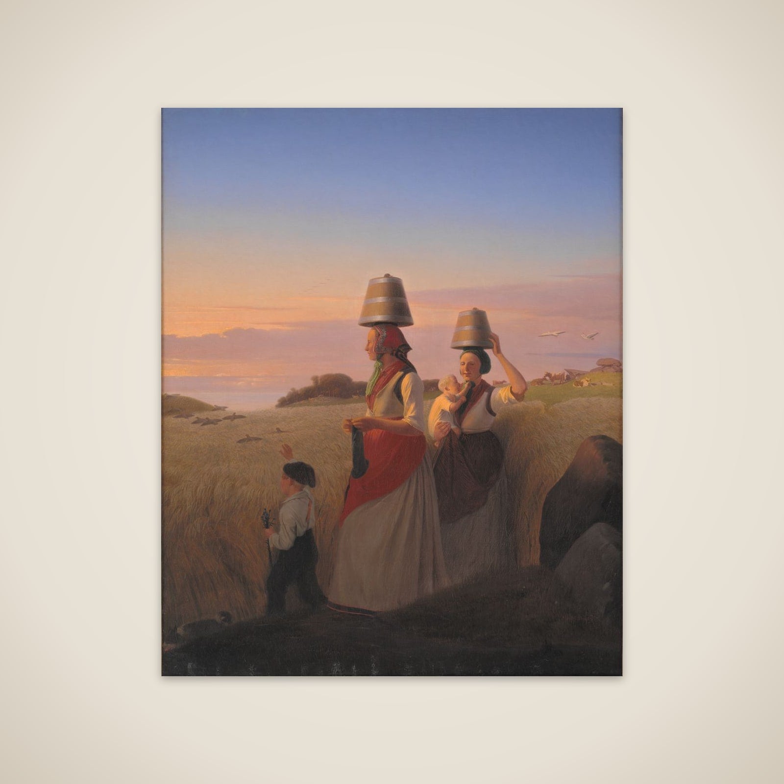 Landlig scene unframed print