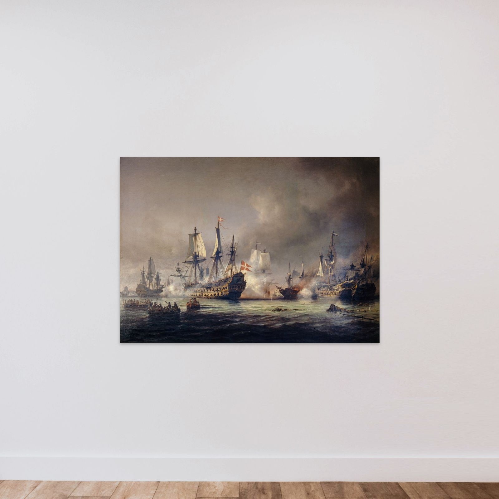 En episode af søslaget i Køge Bugt 1677 unframed — shown to scale
