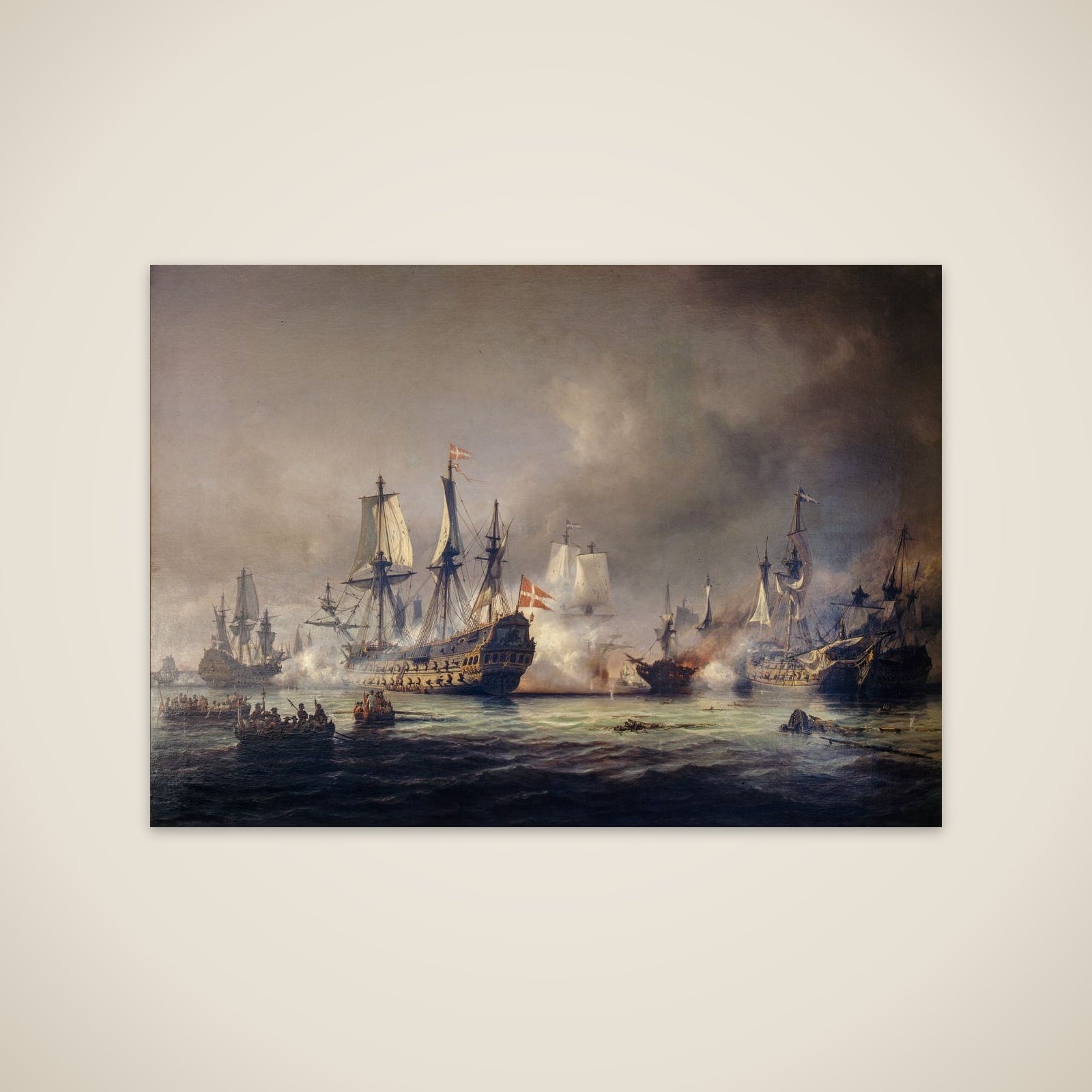 En episode af søslaget i Køge Bugt 1677 unframed print