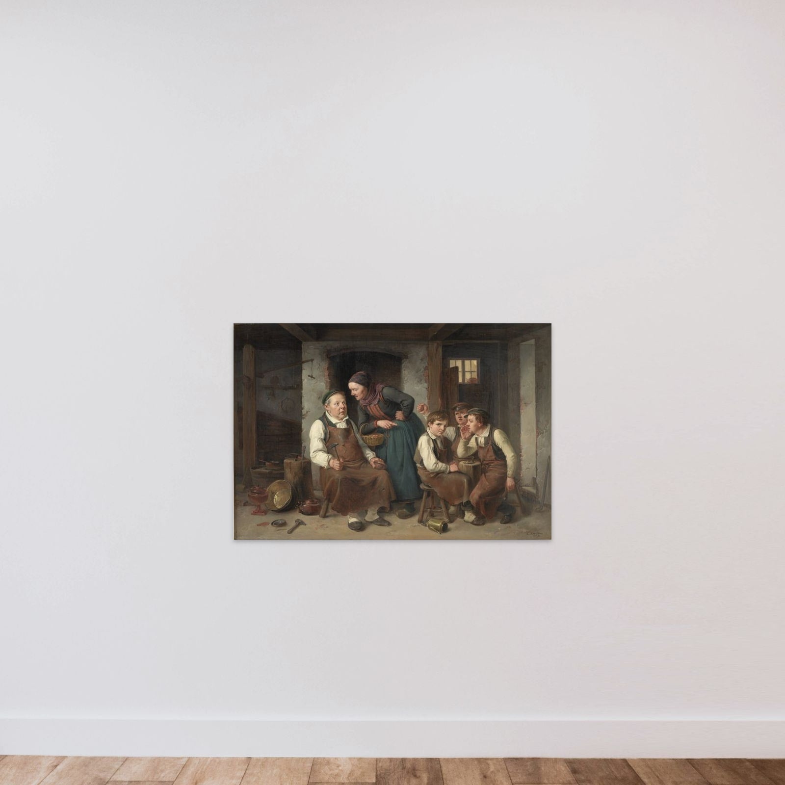 I en kobbersmeds værksted unframed — shown to scale