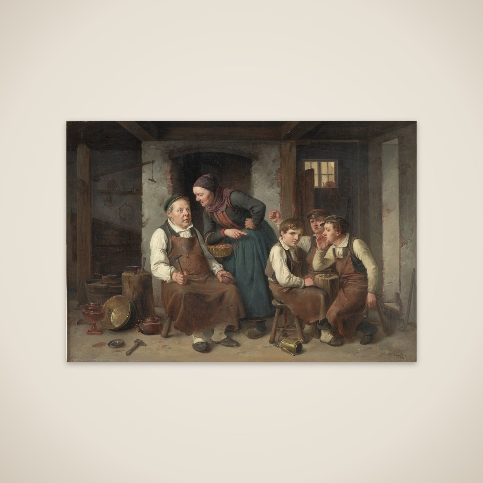 I en kobbersmeds værksted unframed print