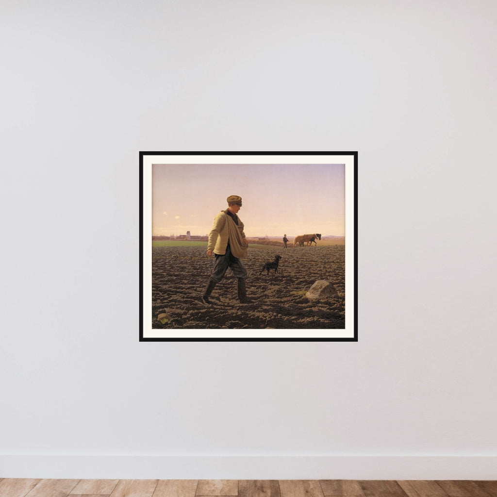 En sædemand framed — shown to scale