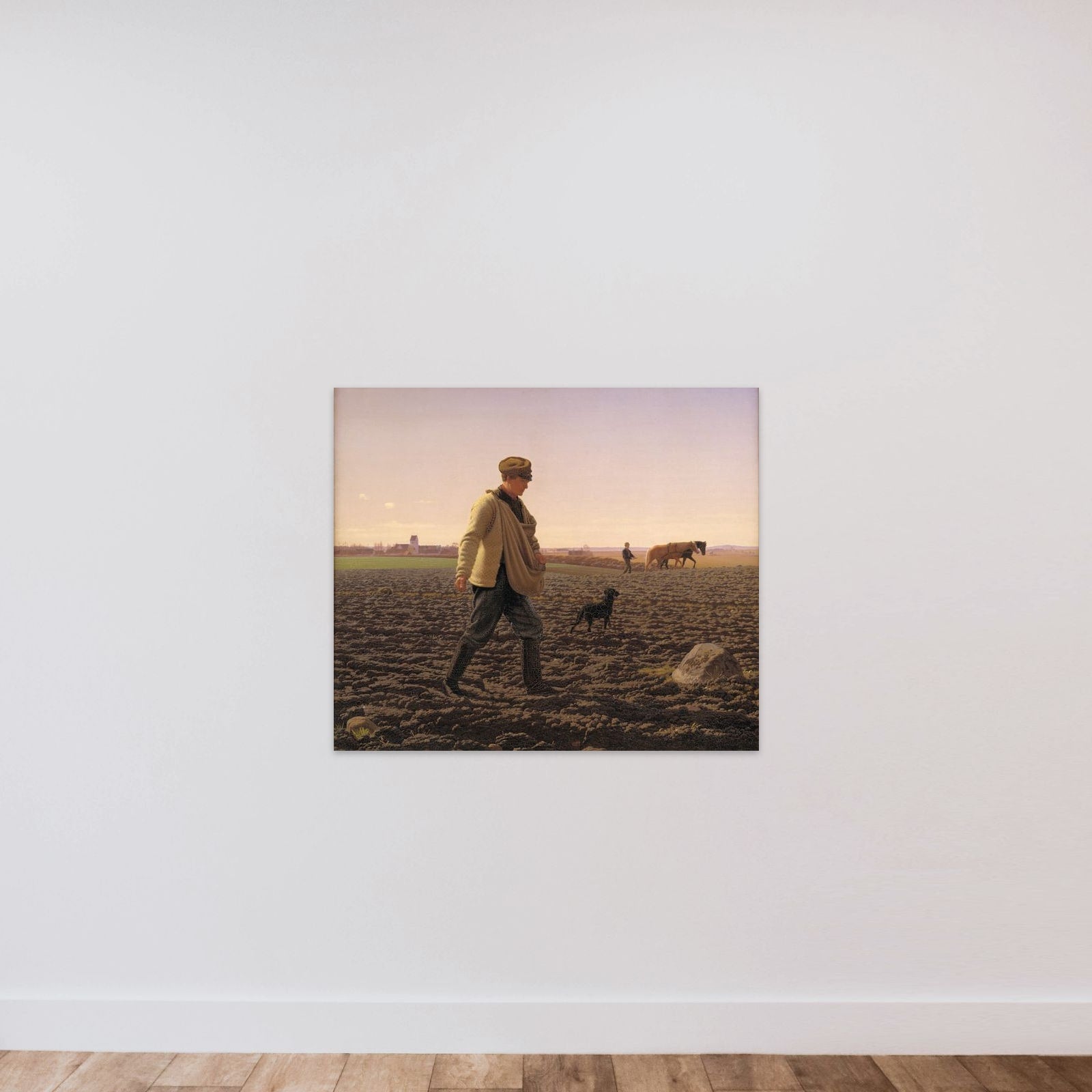 En sædemand unframed — shown to scale