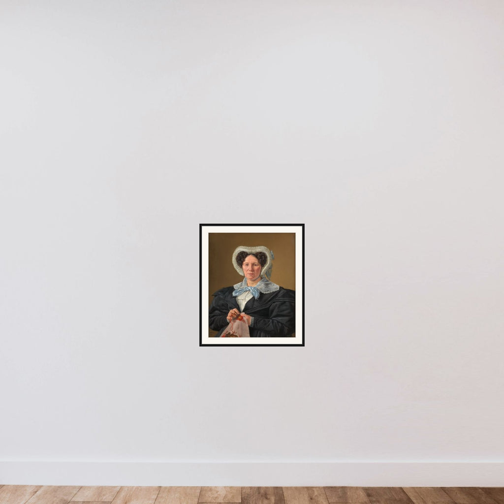 Kunstnerens moder, Frederikke Eleonore Cathrine Rørbye, f. Stockfleth (1773-1851) framed — shown to scale