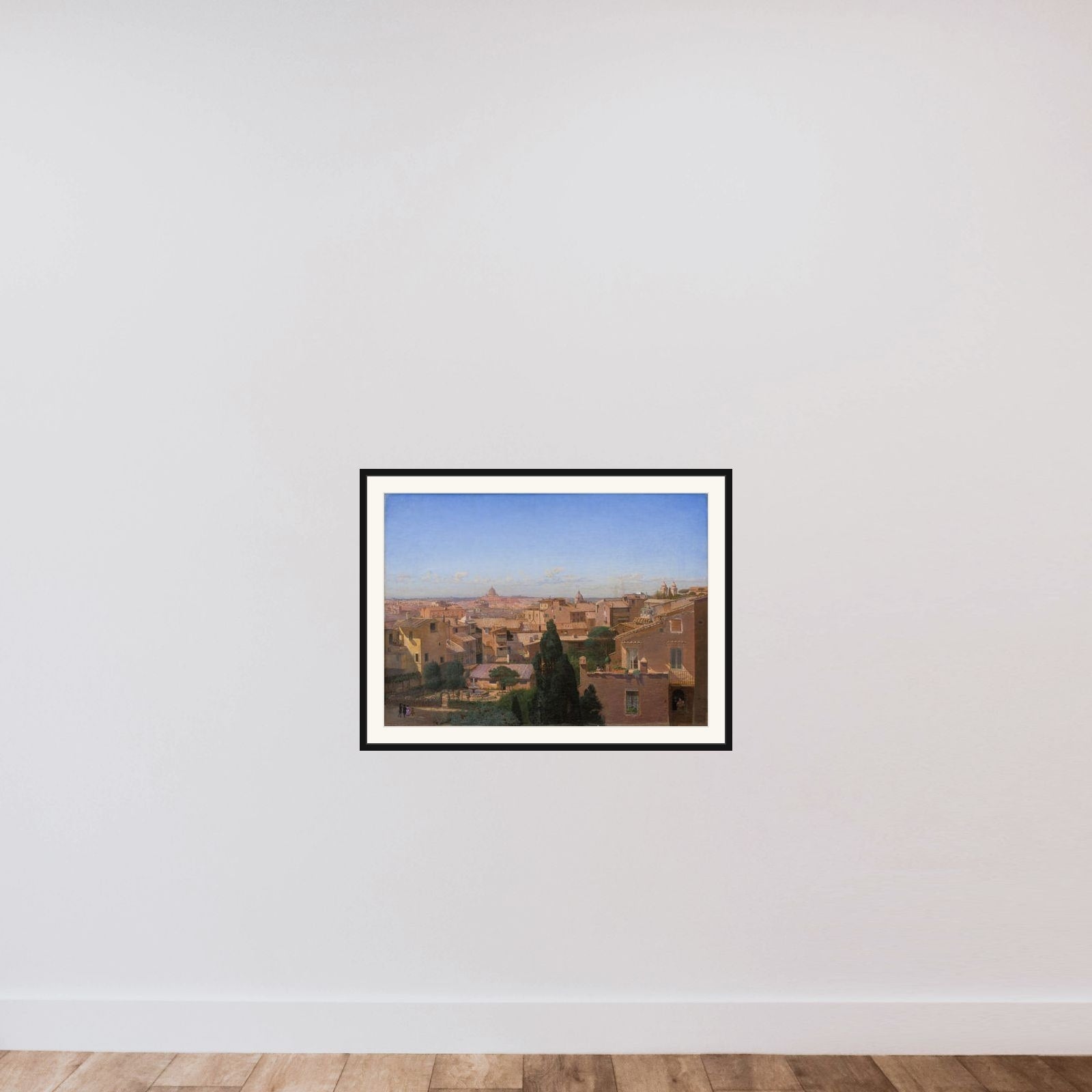 Et prospekt af Rom set fra kunstnerens bolig framed — shown to scale