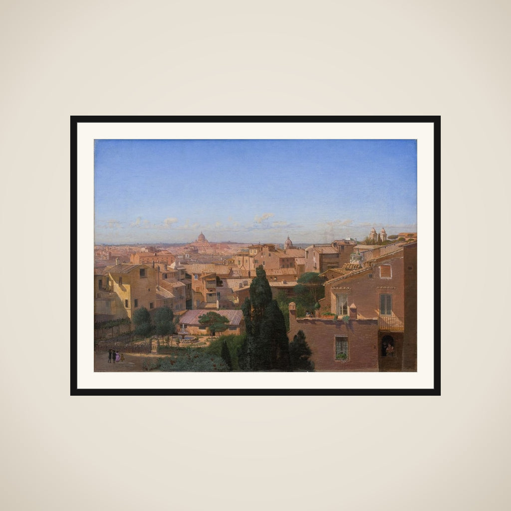 Et prospekt af Rom set fra kunstnerens bolig framed