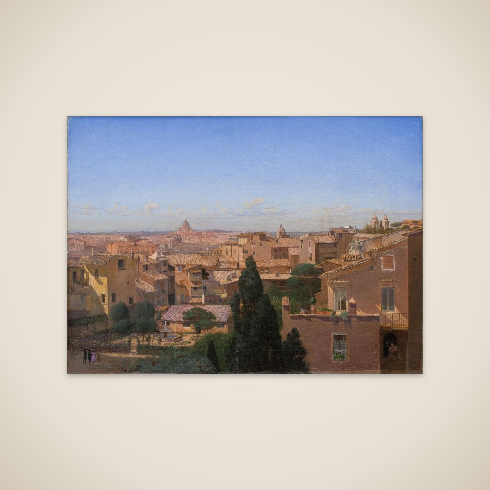 Et prospekt af Rom set fra kunstnerens bolig unframed print