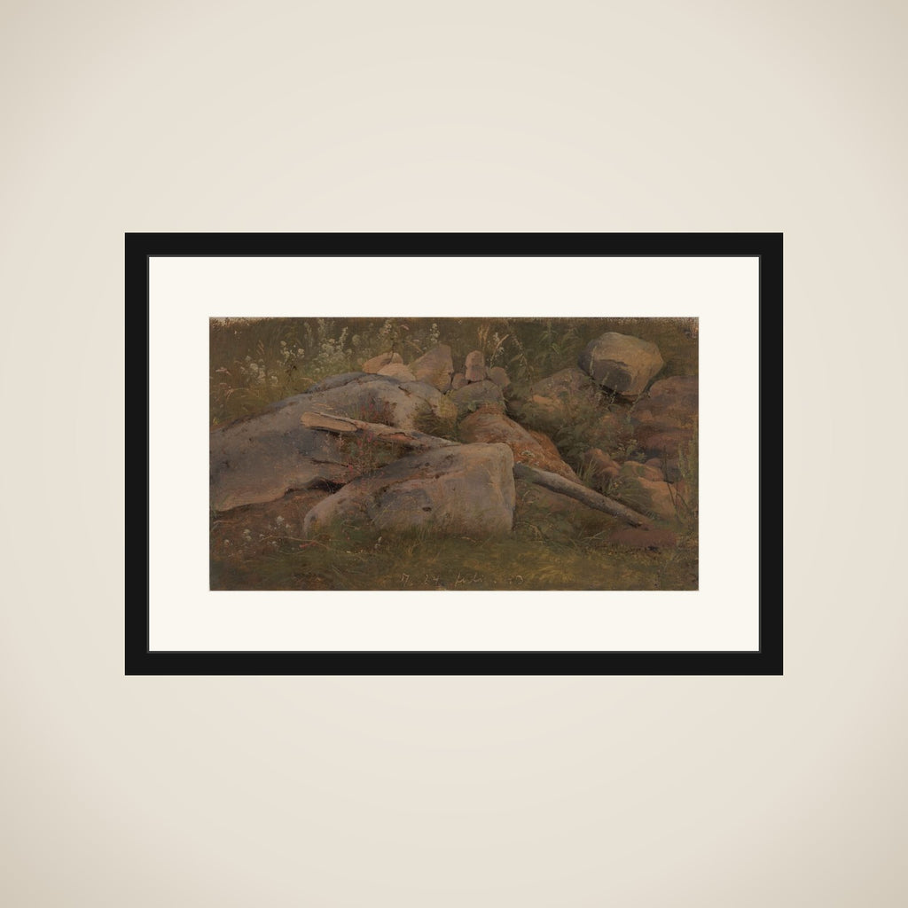 Studie af en bunke sten framed