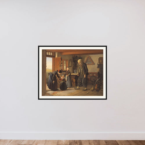 Besøget hos bedstefader framed — shown to scale