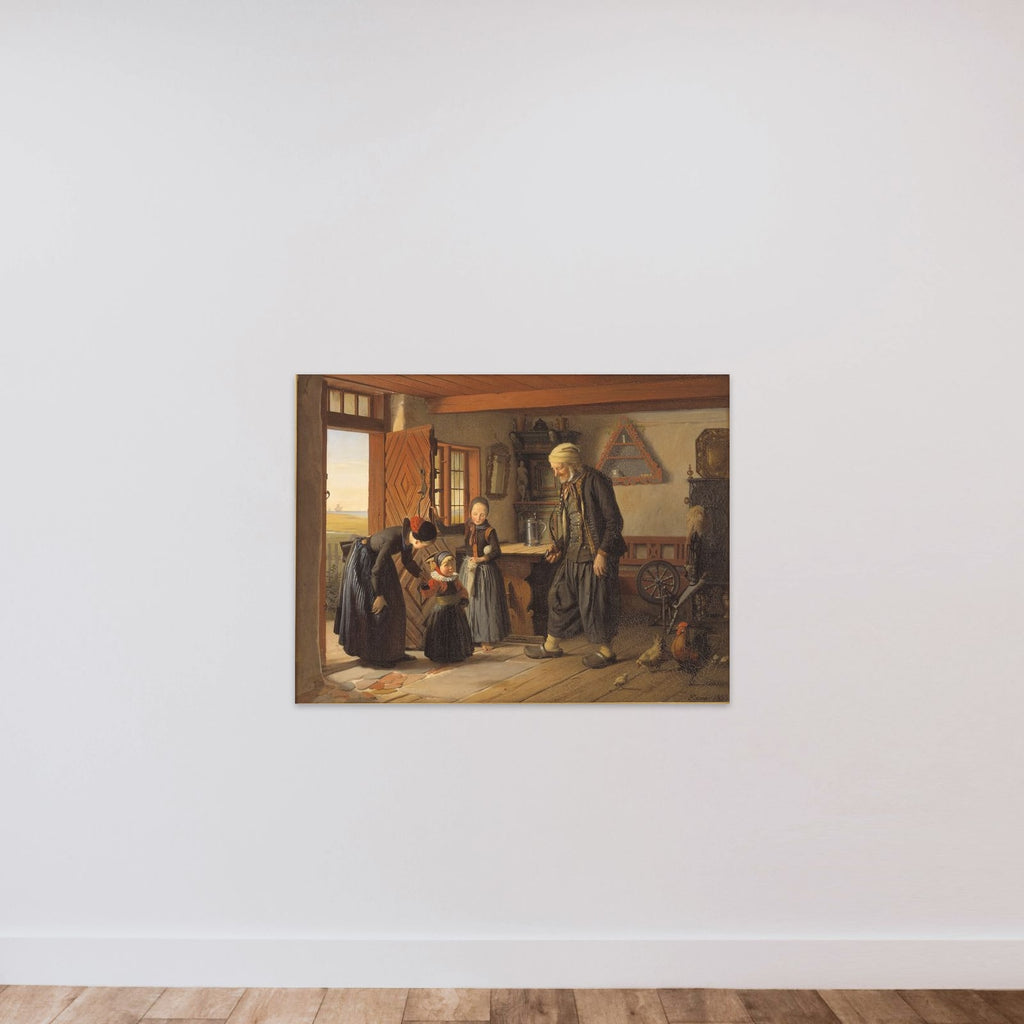 Besøget hos bedstefader unframed — shown to scale
