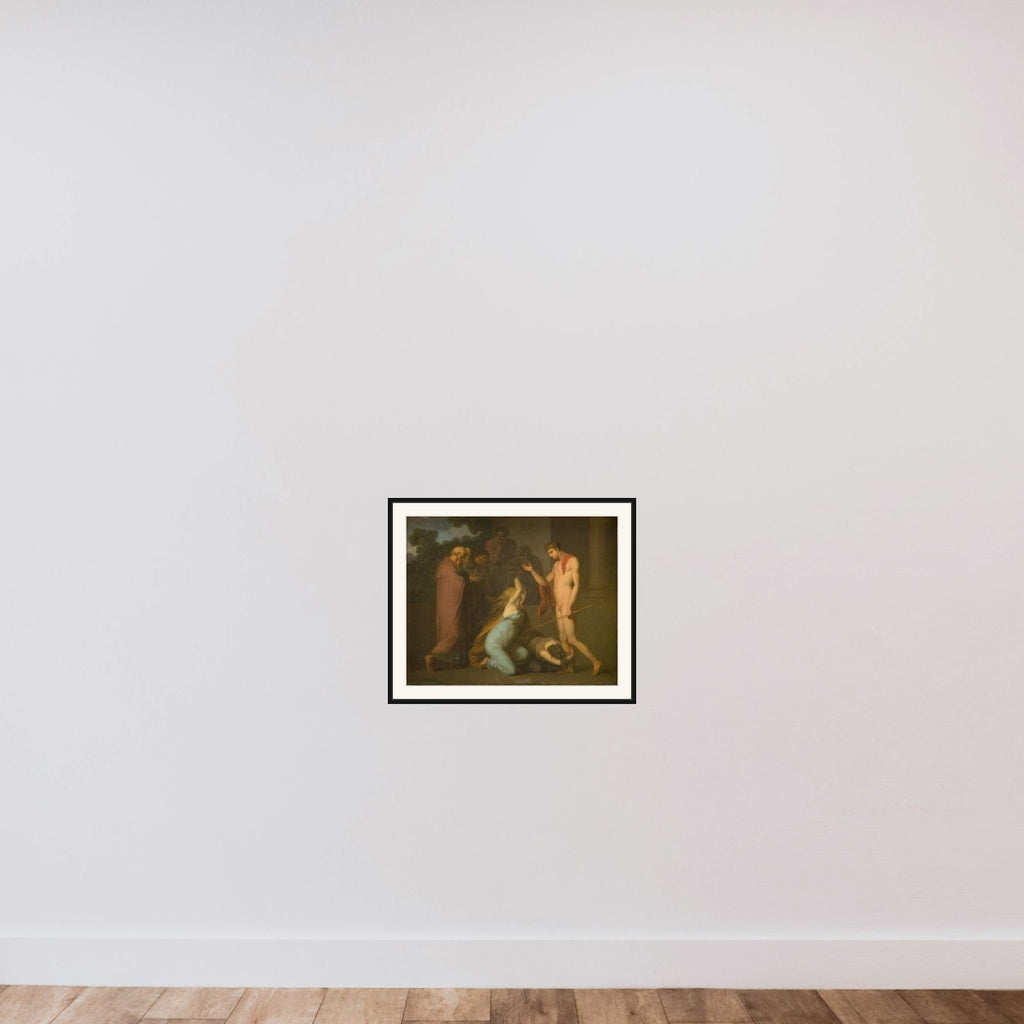 Theseus bønfaldes af Ismene og Antigone framed — shown to scale