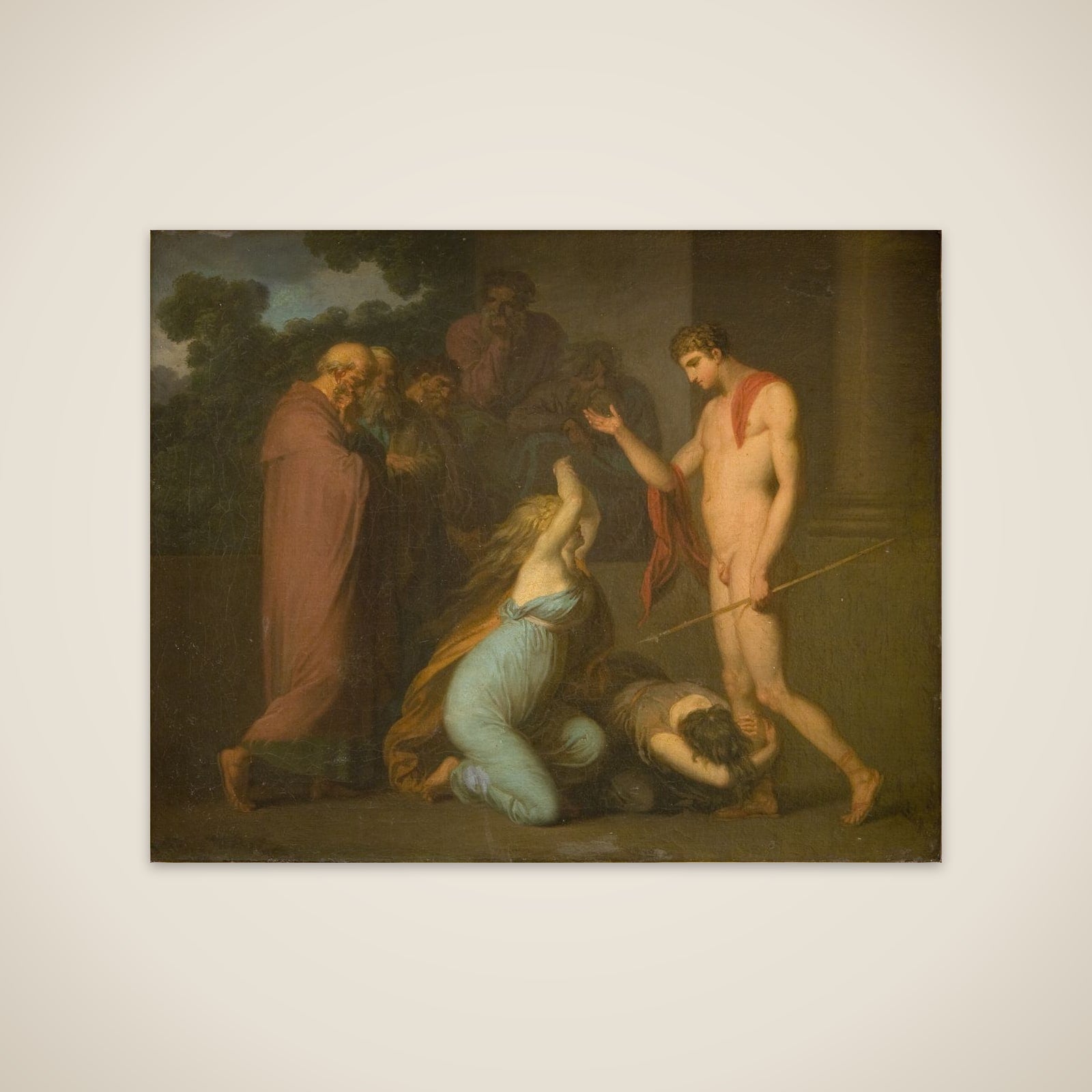 Theseus bønfaldes af Ismene og Antigone unframed print
