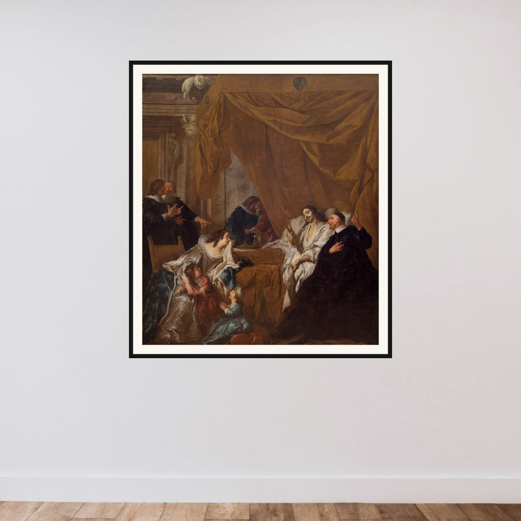 Skt. Vincent de Paul ved Louis XIII´s dødsleje framed — shown to scale