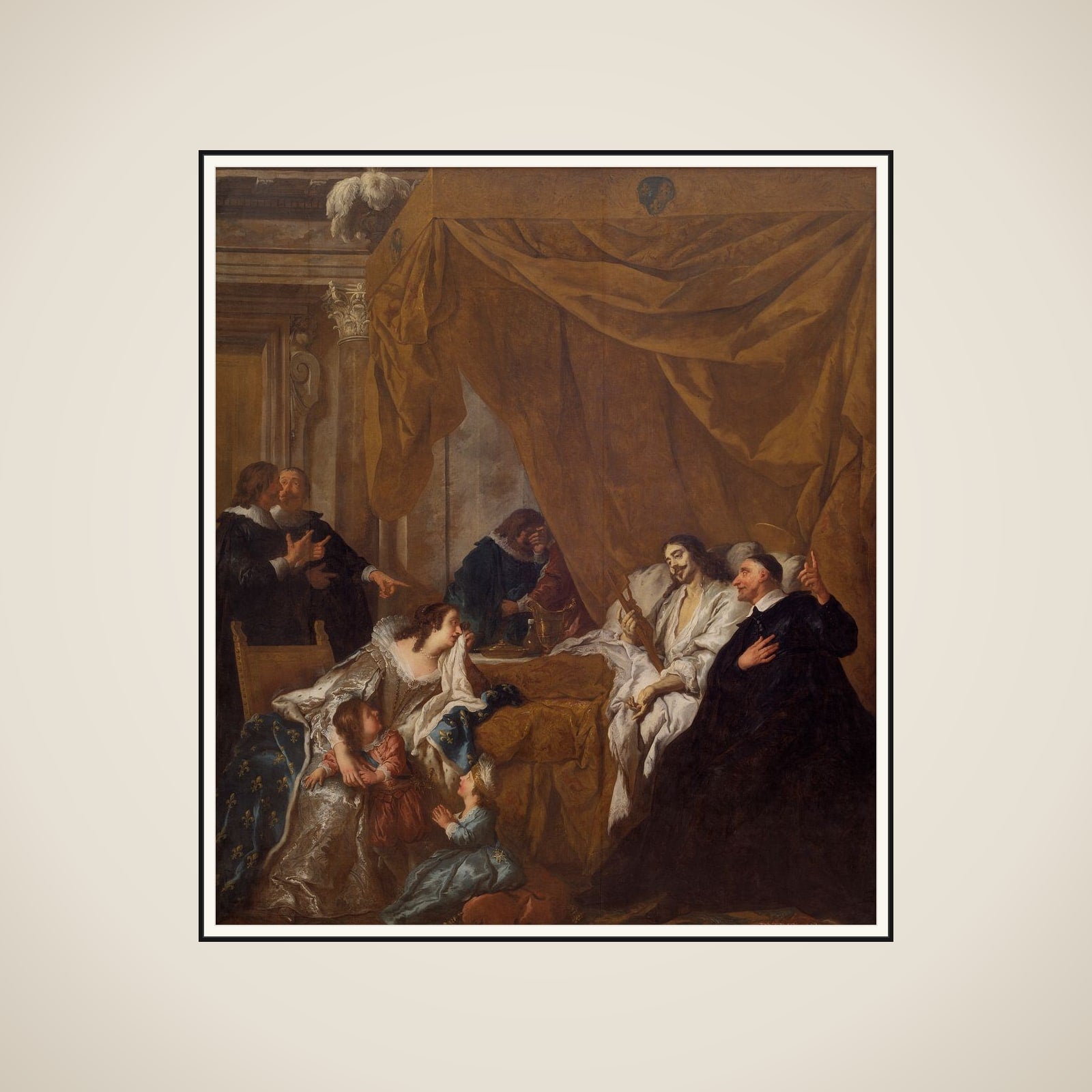 Skt. Vincent de Paul ved Louis XIII´s dødsleje framed