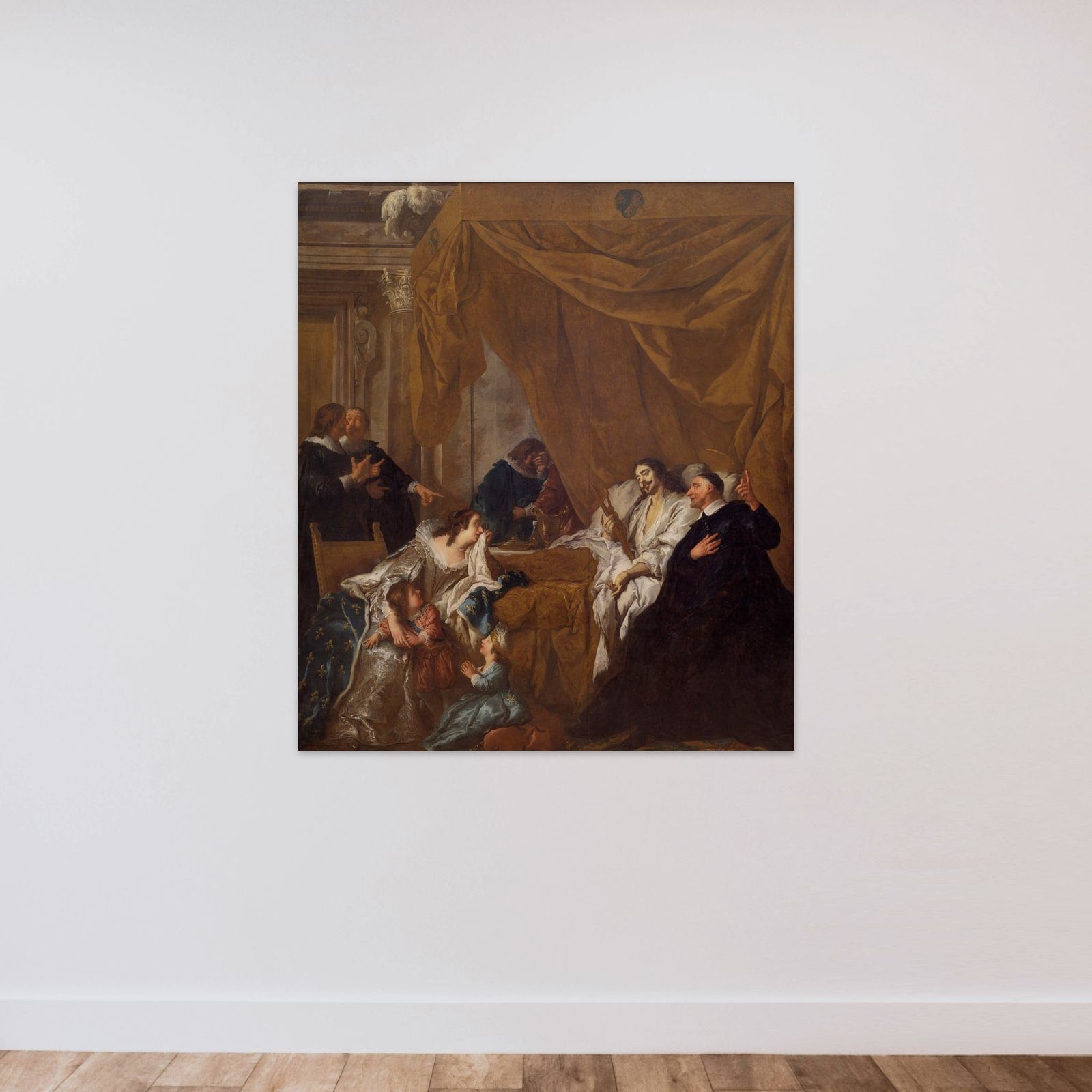 Skt. Vincent de Paul ved Louis XIII´s dødsleje unframed — shown to scale