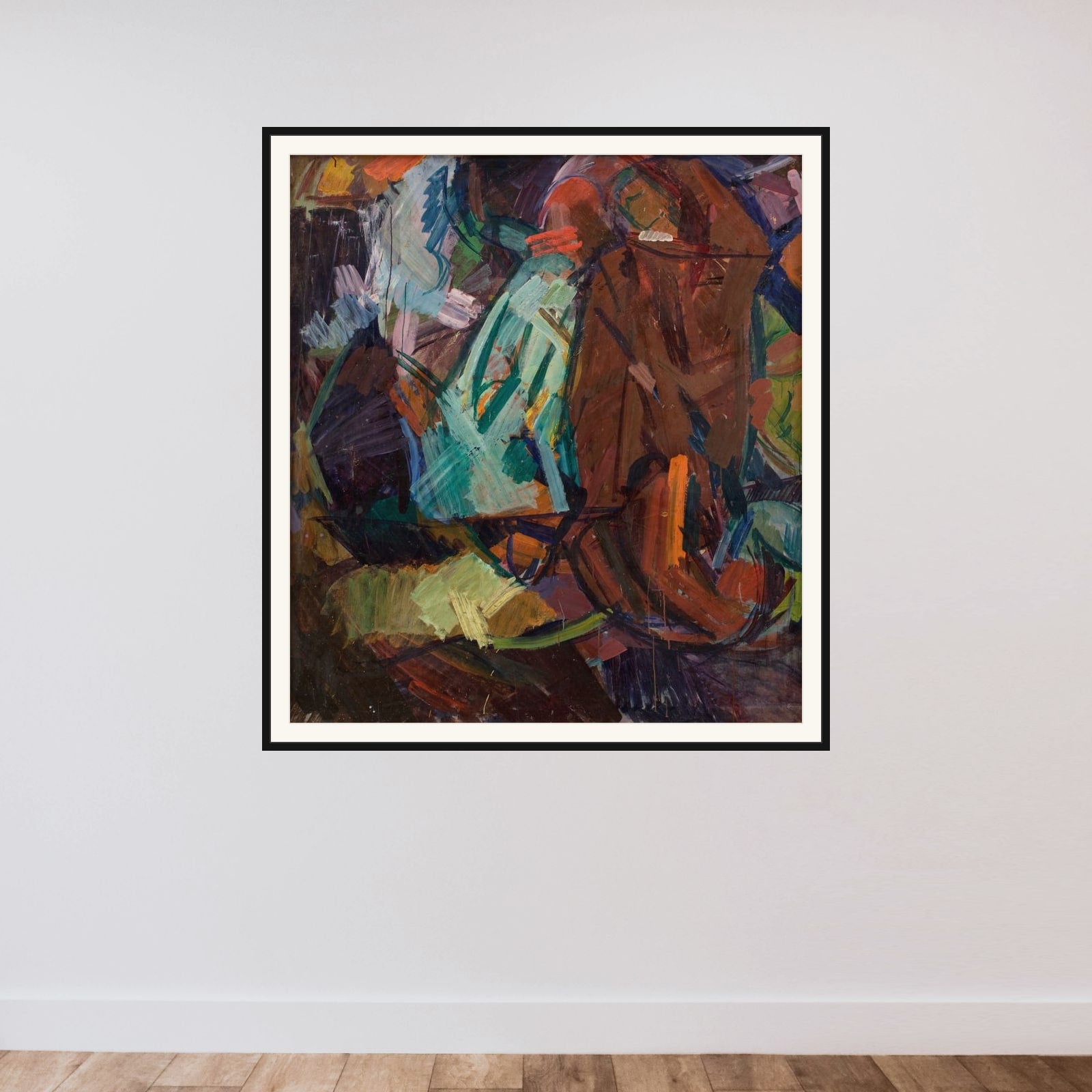 Skitse efter Delacroix´s "Dante og Vergil" framed — shown to scale