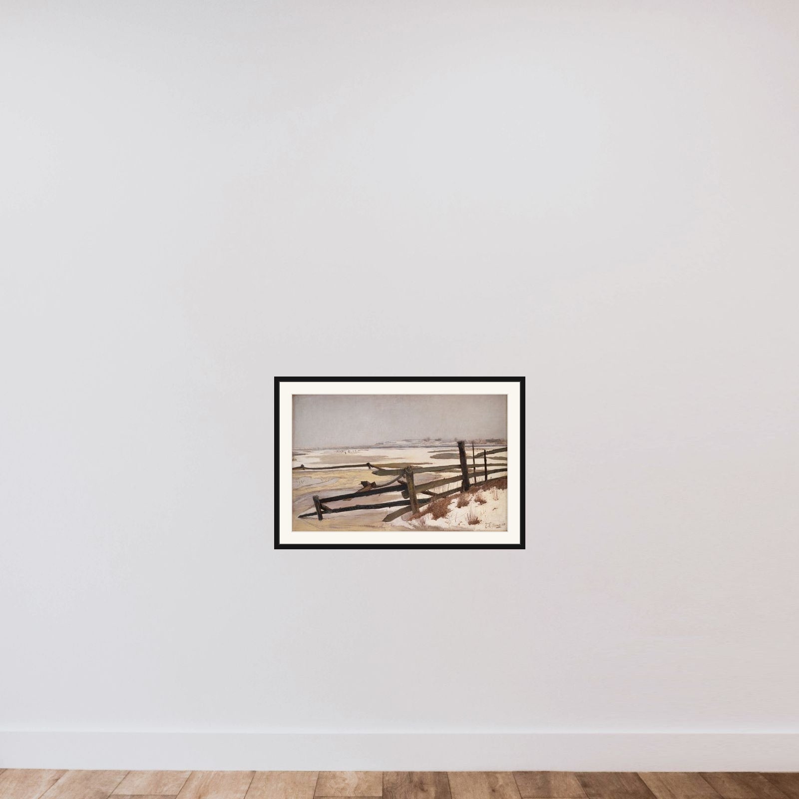 Tøbrud framed — shown to scale