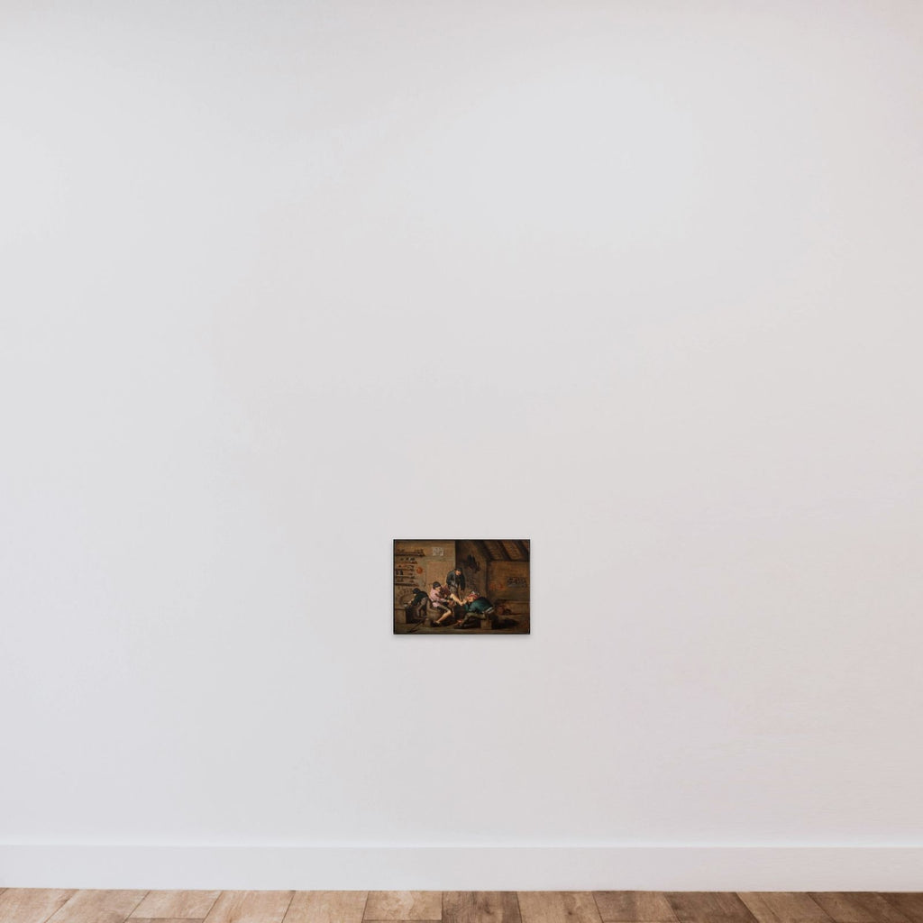 En barber opererer en fod. De fem sanser: Følesansen unframed — shown to scale