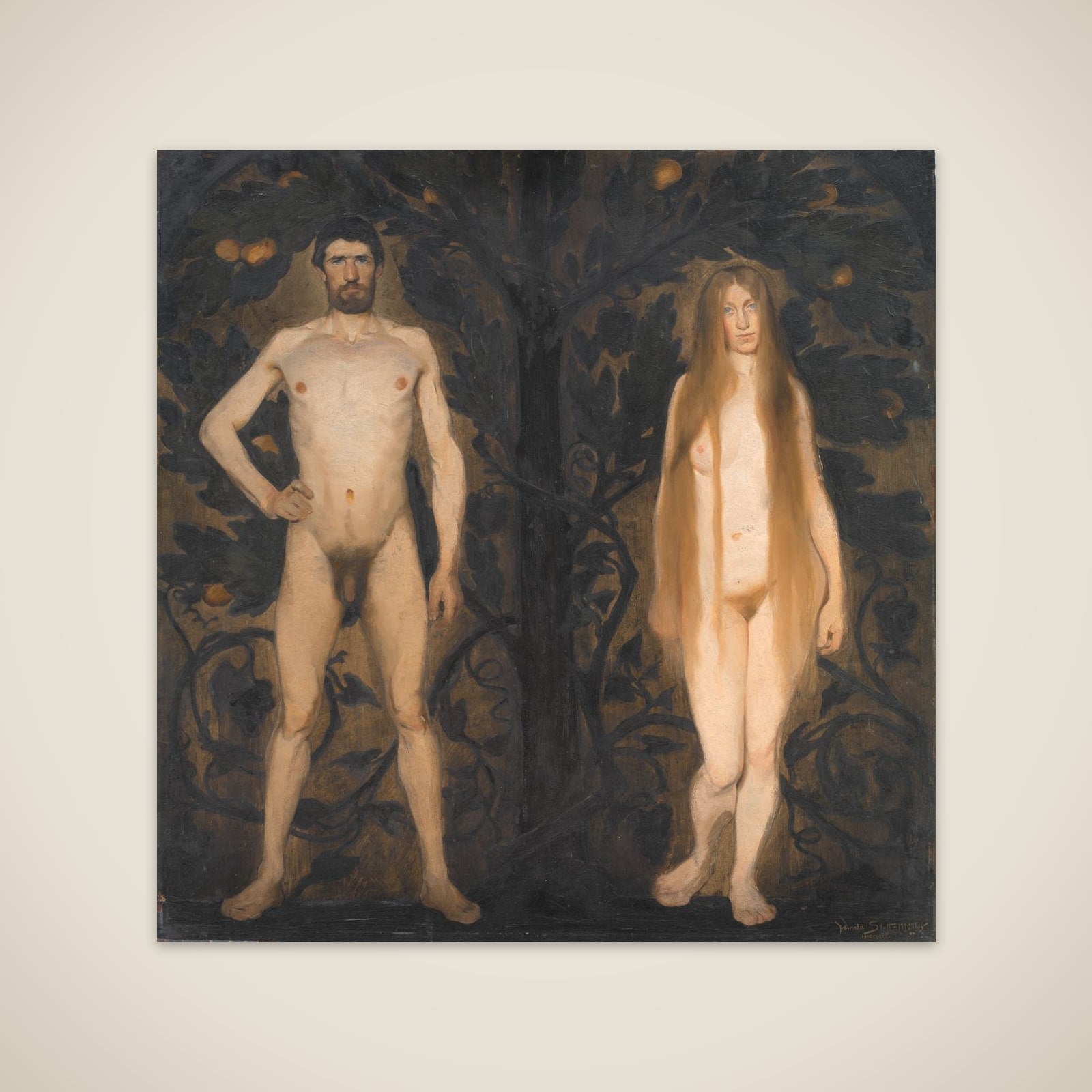 Adam og Eva unframed print