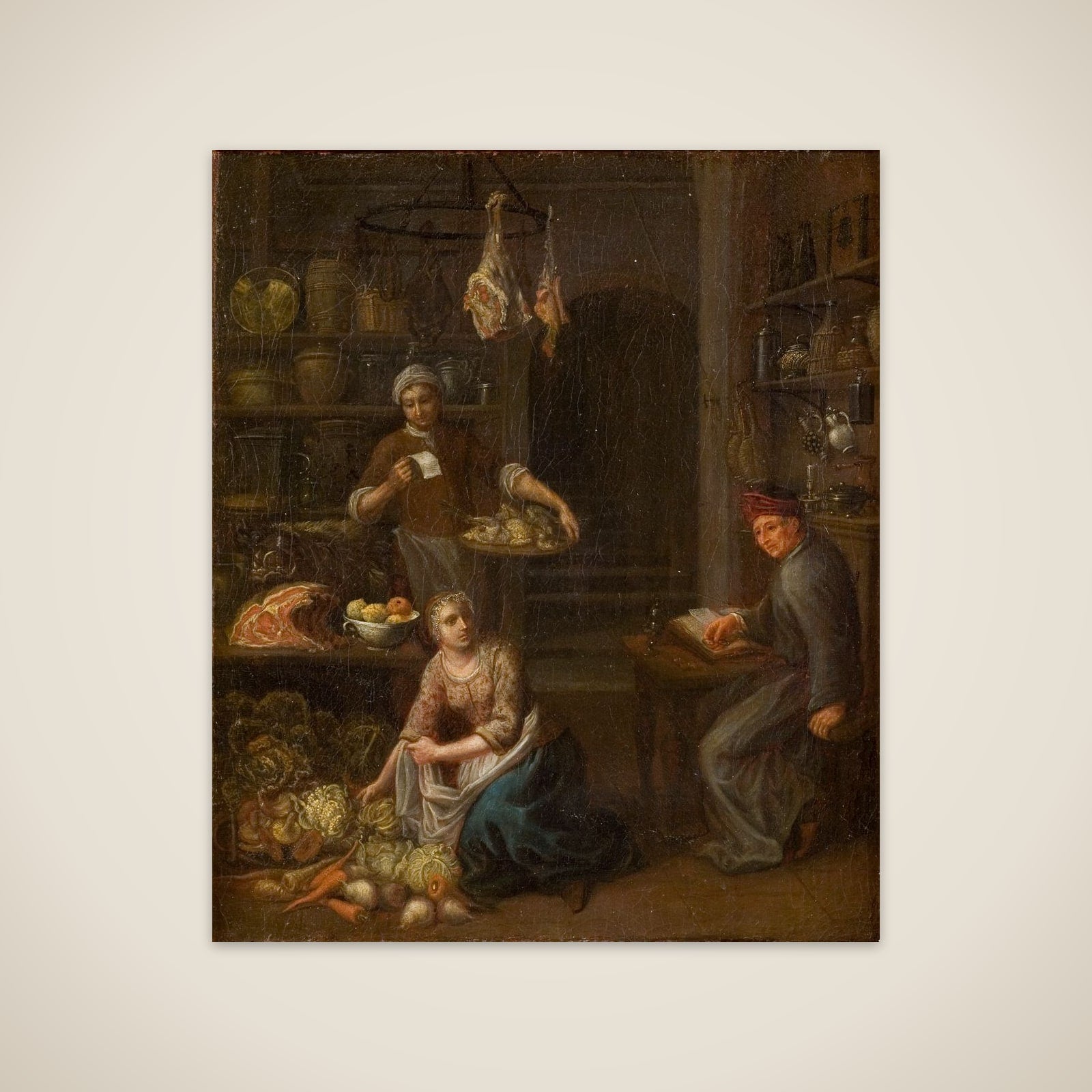 I køkkenet aflægges regnskab for det indkøbte unframed print