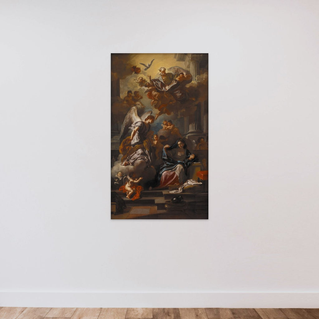Mariæ Bebudelse unframed — shown to scale