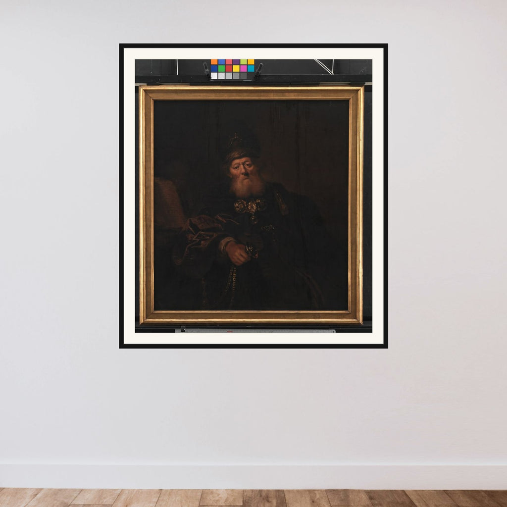 Aron som ypperstepræst framed — shown to scale