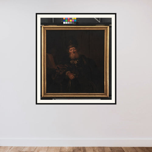 Aron som ypperstepræst framed — shown to scale