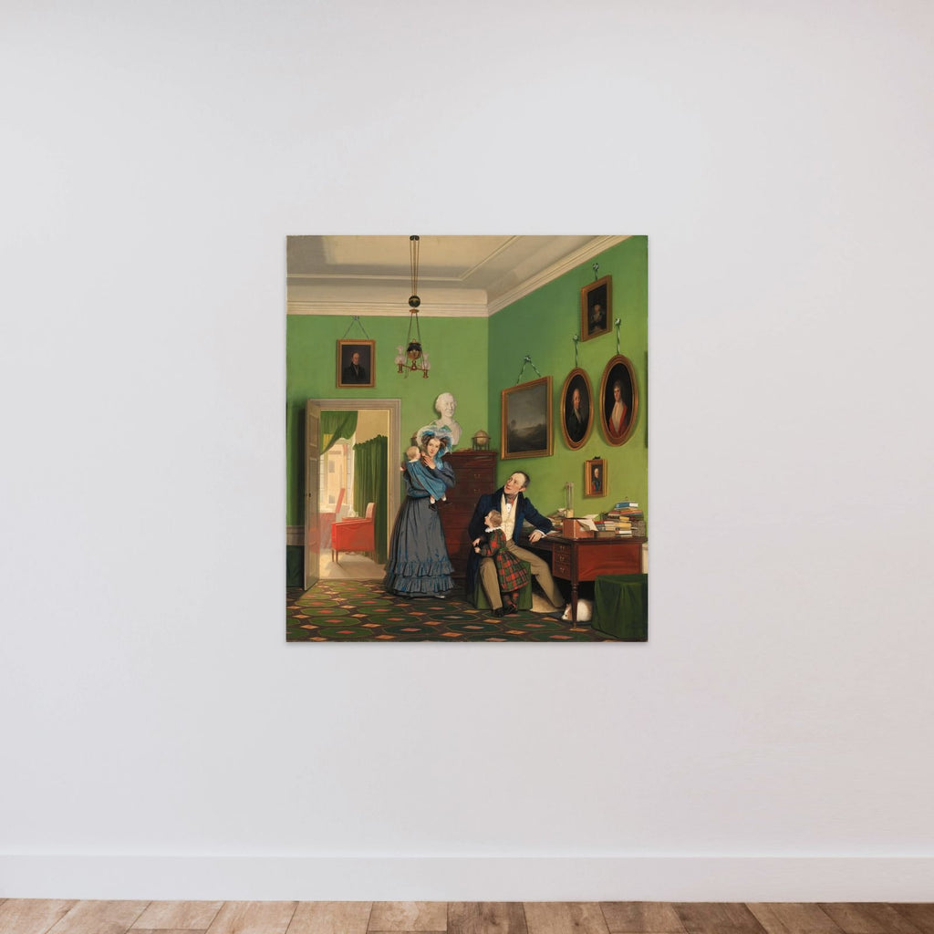Familien Waagepetersen unframed — shown to scale