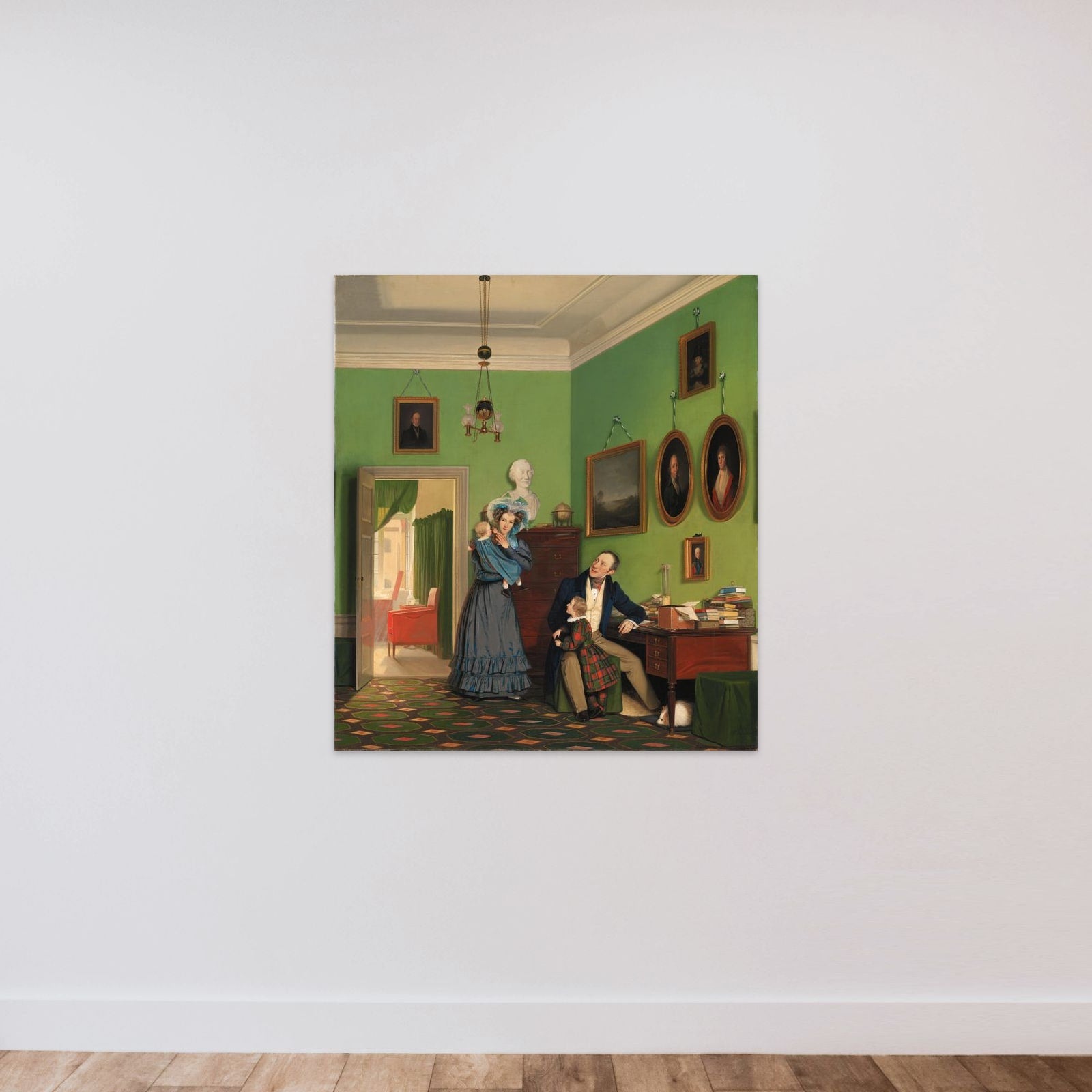Familien Waagepetersen unframed — shown to scale