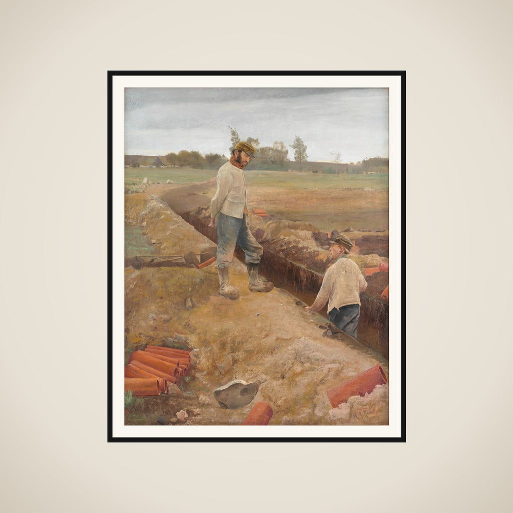 Drænrørsgravere framed