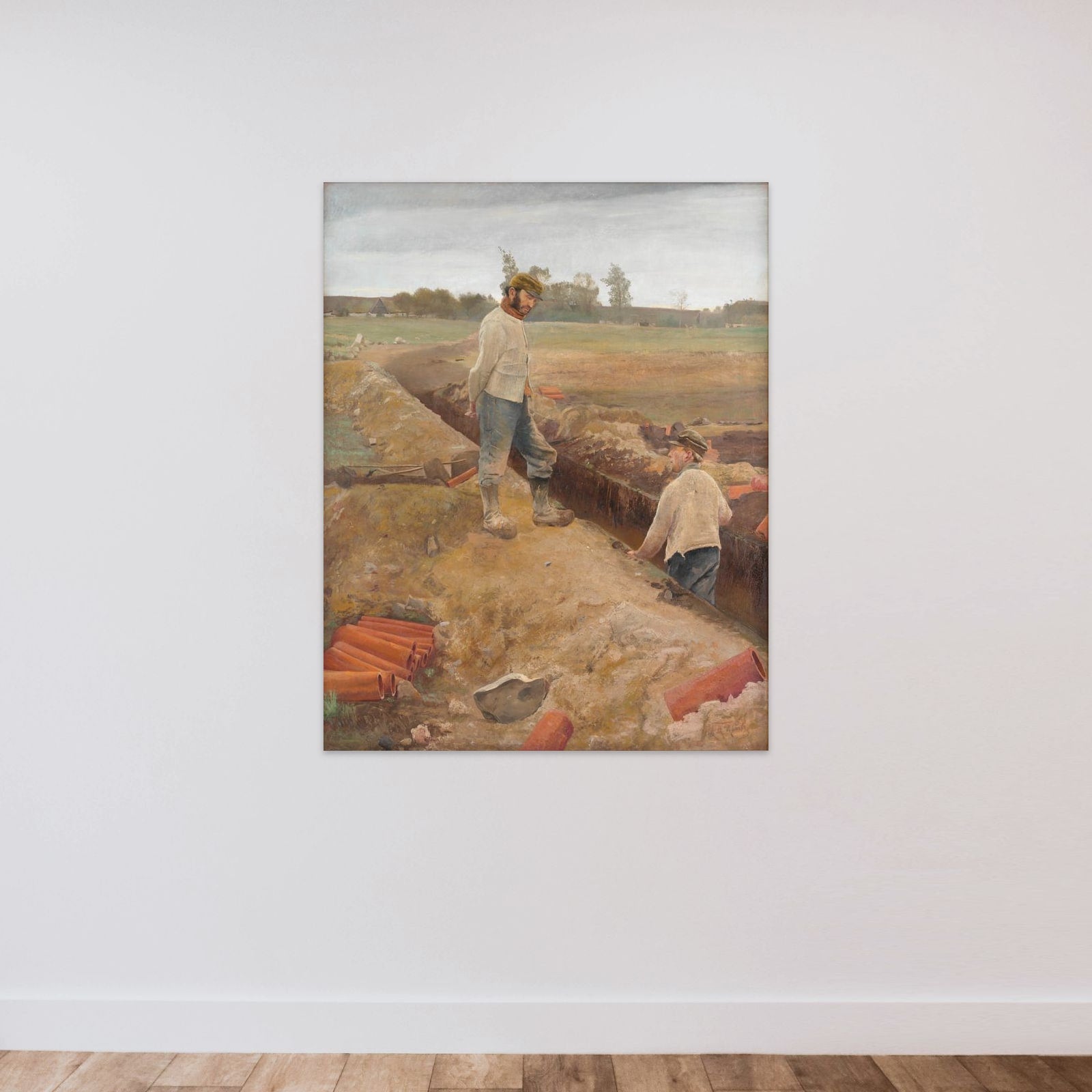 Drænrørsgravere unframed — shown to scale